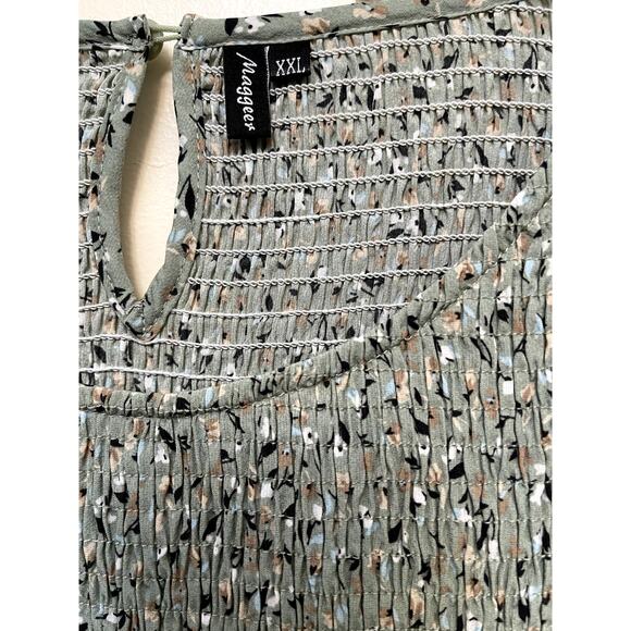 Maggeer Woman's Green Floral Dress Maxi Smocked bodice Fairycore Plus Sz XXL - Picture 5 of 5